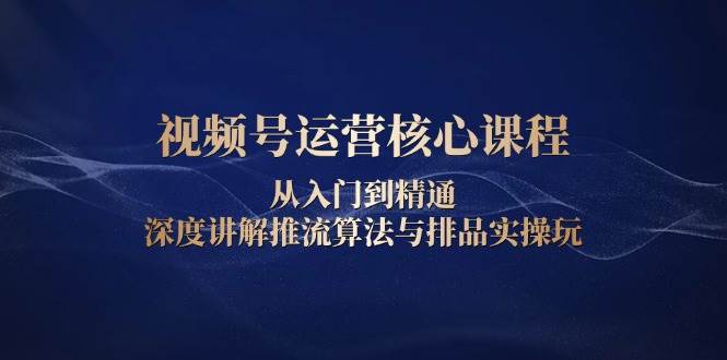 (13863期)视频号运营核心课程,从入门到精通,深度讲解推流算法与排品实操玩-神马网赚 (13863期)视频号运营核心课程,从入门到精通,深度讲解推流算法与排品实操玩-神马网赚