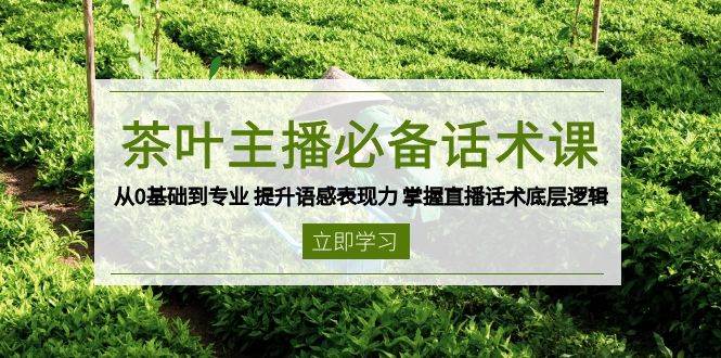 (13961期)茶叶 主播必备话术课 从0基础到专业 提升语感表现力 掌握直播话术底层逻辑-神马网赚 (13961期)茶叶 主播必备话术课 从0基础到专业 提升语感表现力 掌握直播话术底层逻辑-神马网赚