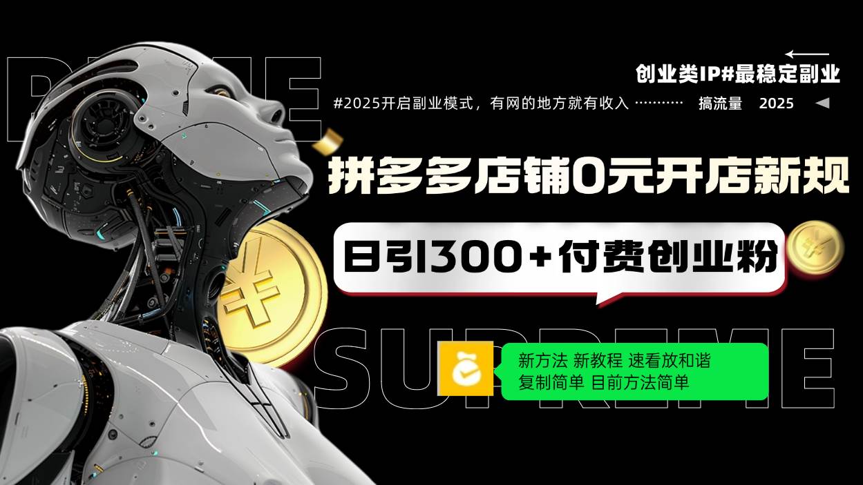 (14092期)拼多多店铺0元开店新规,日引300+付费创业粉,目前方法简单复制粘贴可矩阵-神马网赚 (14092期)拼多多店铺0元开店新规,日引300+付费创业粉,目前方法简单复制粘贴可矩阵-神马网赚