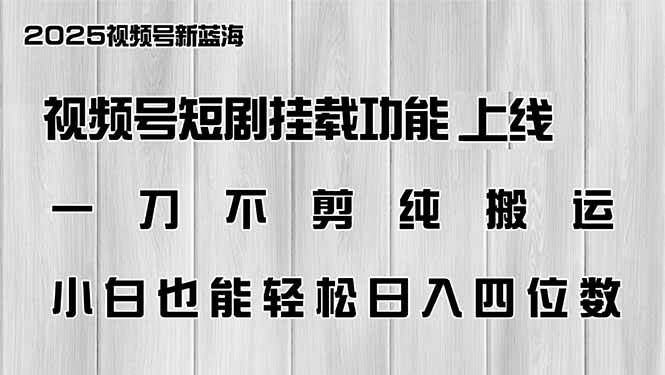 (14310期)视频号短剧挂载功能上线,一刀不剪纯搬运,小白也能轻松日入四位数-神马网赚 (14310期)视频号短剧挂载功能上线,一刀不剪纯搬运,小白也能轻松日入四位数-神马网赚