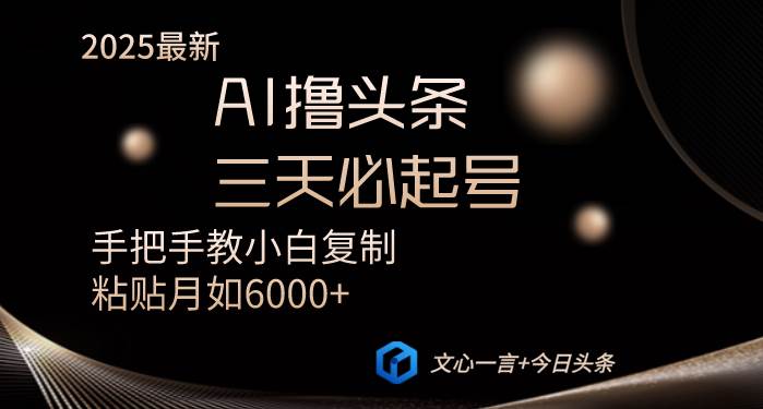(14102期)AI撸头条三天必起号手把手教小白复制粘贴月入6000+教程-神马网赚 (14102期)AI撸头条三天必起号手把手教小白复制粘贴月入6000+教程-神马网赚