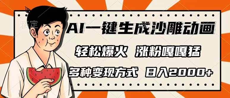 (14161期)AI一键生成沙雕动画,单视频破千万播放,多种变现方式,日入2000+-神马网赚 (14161期)AI一键生成沙雕动画,单视频破千万播放,多种变现方式,日入2000+-神马网赚