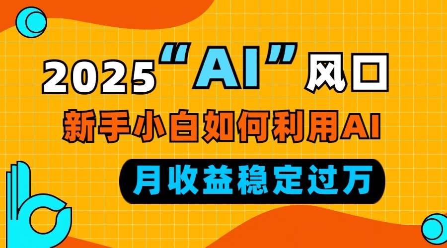 (13821期)2025“ AI ”风口,新手小白如何利用ai,每月收益稳定过万网赚项目-副业赚钱-互联网创业-资源整合神马网赚