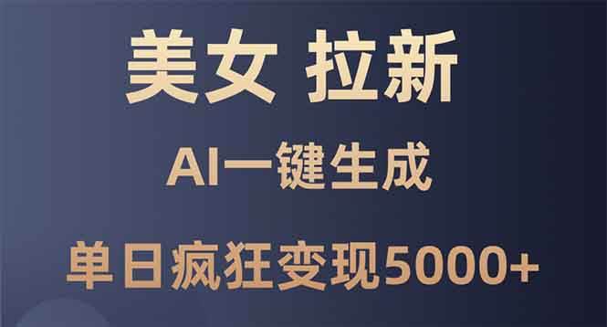 (13866期)美女暴力拉新,通过AI一键生成,单日疯狂变现5000+,纯小白一学就会!网赚项目-副业赚钱-互联网创业-资源整合神马网赚