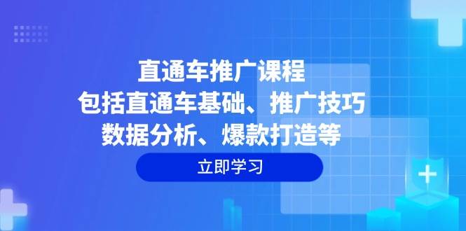 直通车推广课程:包括直通车基础、推广技巧、数据分析、爆款打造等网赚项目-副业赚钱-互联网创业-资源整合神马网赚