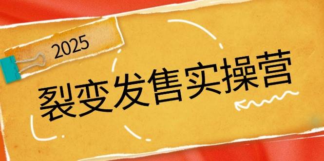裂变发售实操营，全景解析裂变逻辑，打造动销新玩法，助力私域流量引爆网赚项目-副业赚钱-互联网创业-资源整合神马网赚