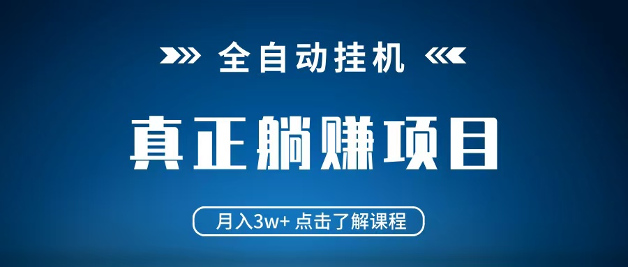 全自动挂机项目 月入3w+ 真正躺平项目 不吃电脑配置 当天见收益网赚项目-副业赚钱-互联网创业-资源整合神马网赚