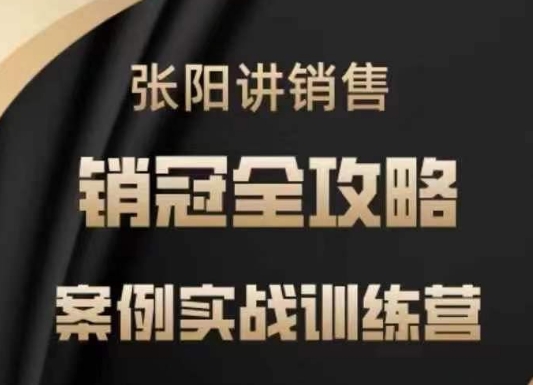 张阳讲销售实战训练营,案例实战训练,销冠全攻略网赚项目-副业赚钱-互联网创业-资源整合神马网赚