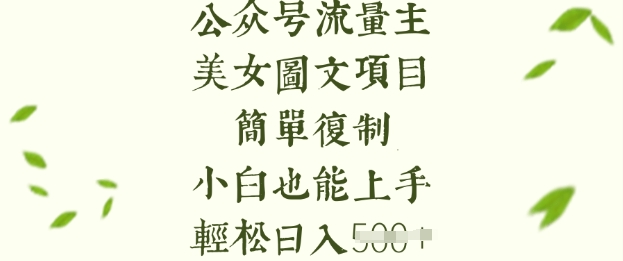 流量主长期收益项目,美女图片简单复制,小白也能上手,轻松日入5张网赚项目-副业赚钱-互联网创业-资源整合神马网赚
