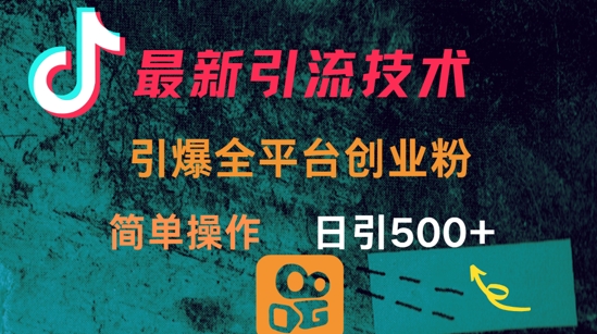 最新引流方法,引爆全平台的一个创业粉,简单操作日引300+网赚项目-副业赚钱-互联网创业-资源整合神马网赚