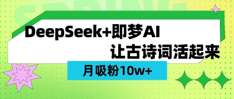 用DeepSeek做AI 古诗词视频,涨粉 10W+(保姆级教程)网赚项目-副业赚钱-互联网创业-资源整合神马网赚