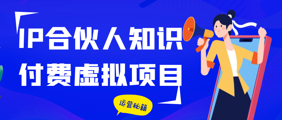 IP合伙人知识付费虚拟项目网赚项目-副业赚钱-互联网创业-资源整合神马网赚