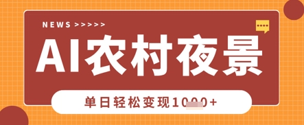 Deepseek制作农村夜景视频，一条视频点赞20W+，单日变现数张网赚项目-副业赚钱-互联网创业-资源整合神马网赚