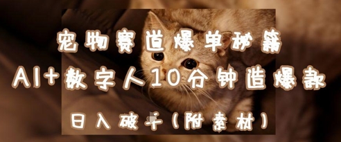 宠物赛道爆单秘籍:AI+数字人10分钟造爆款,日入1k网赚项目-副业赚钱-互联网创业-资源整合神马网赚