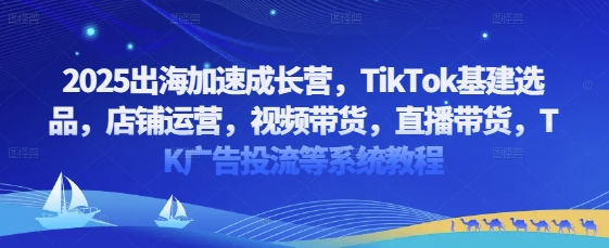 2025出海加速成长营,TikTok基建选品,店铺运营,视频带货,直播带货,TK广告投流等系统教程网赚项目-副业赚钱-互联网创业-资源整合神马网赚