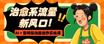 治愈系流量新风口,AI+宫崎骏动画创作实战课,从0到1打造爆款视频网赚项目-副业赚钱-互联网创业-资源整合神马网赚