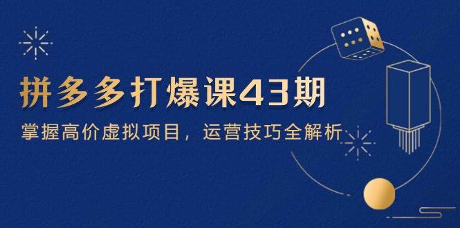 拼多多打爆课第 43 期,掌握高价虚拟项目,运营技巧全解析(15节)网赚项目-副业赚钱-互联网创业-资源整合神马网赚