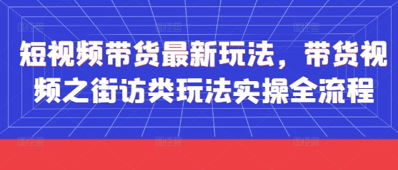 短视频带货最新玩法,带货视频之街访类玩法实操全流程网赚项目-副业赚钱-互联网创业-资源整合神马网赚