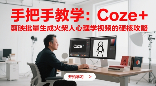 手把手教学：Coze + 剪映批量生成火柴人心理学视频的硬核攻略网赚项目-副业赚钱-互联网创业-资源整合神马网赚