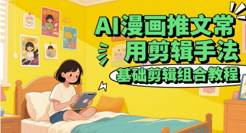 AI漫画推文常用剪辑手法,基础剪辑组合教程网赚项目-副业赚钱-互联网创业-资源整合神马网赚