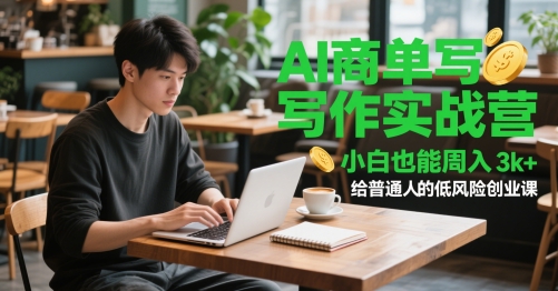 AI商单写作实战营，小白也能周入3k+，给普通人的低风险创业课网赚项目-副业赚钱-互联网创业-资源整合神马网赚