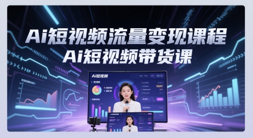 Ai短视频流量变现课程,Ai短视频带货课网赚项目-副业赚钱-互联网创业-资源整合神马网赚