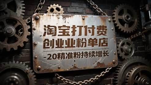 淘宝打付费创业粉单店每天稳定10-20精准粉持续增长网赚项目-副业赚钱-互联网创业-资源整合神马网赚