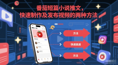 番茄短篇小说推文,快速制作及发布视频的两种方法网赚项目-副业赚钱-互联网创业-资源整合神马网赚
