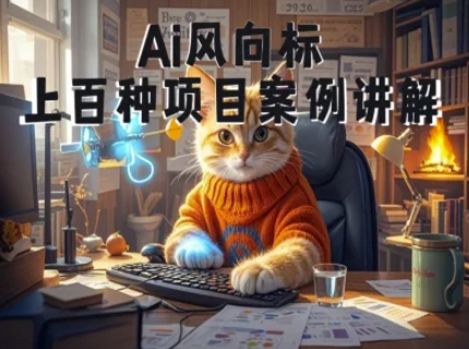 Ai风向标-附100种项目案例玩法-0基础小白到大神ai视频商业应用教学网赚项目-副业赚钱-互联网创业-资源整合神马网赚