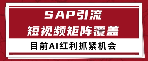 小红书某音sap赛道引流获客 自热矩阵日引200+网赚项目-副业赚钱-互联网创业-资源整合神马网赚