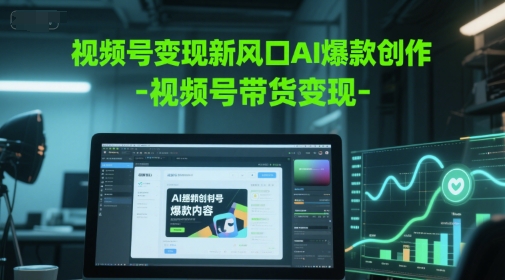视频号变现新风口AI爆款创作-视频号带货变现网赚项目-副业赚钱-互联网创业-资源整合神马网赚