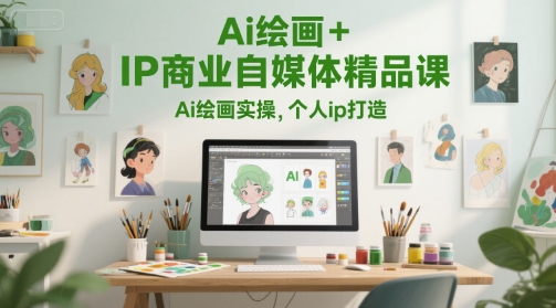 Ai绘画+IP商业自媒体精品课,Ai绘画实操,个人ip打造网赚项目-副业赚钱-互联网创业-资源整合神马网赚