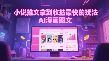 小说推文拿到收益最快的玩法,AI漫画图文网赚项目-副业赚钱-互联网创业-资源整合神马网赚