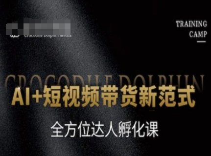 AI+短视频带货新范式,全方位达人孵化课网赚项目-副业赚钱-互联网创业-资源整合神马网赚