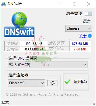 DNS切换工具DNSwift v1.1中文版网赚项目-副业赚钱-互联网创业-资源整合神马网赚