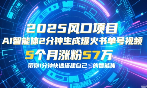 AI智能体2分钟一键生成爆火书单号原创视频,5个月涨粉57w,带你零代码1分钟搭建智能体网赚项目-副业赚钱-互联网创业-资源整合神马网赚
