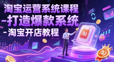 淘宝运营系统课程-打造爆款系统-淘宝开店教程网赚项目-副业赚钱-互联网创业-资源整合神马网赚