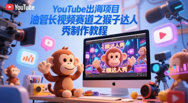 YouTube出海项目,油管长视频赛道之猴子达人秀制作教程网赚项目-副业赚钱-互联网创业-资源整合神马网赚