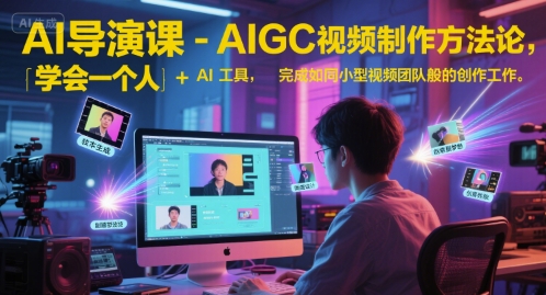 AI导演课-AIGC视频制作方法论,学会一个人+AI工具,完成如同小型视频团队般的创作工作,实现导演梦网赚项目-副业赚钱-互联网创业-资源整合神马网赚
