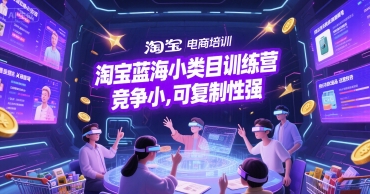 淘宝蓝海小类目训练营, 竞争小,可复制性强网赚项目-副业赚钱-互联网创业-资源整合神马网赚