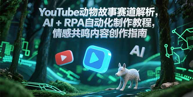 YouTube动物故事赛道解析,AI+RPA自动化制作教程,情感共鸣内容创作指南网赚项目-副业赚钱-互联网创业-资源整合神马网赚