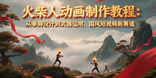 火柴人动画制作教程:从拳脚设计到武器运用,国风短视频新赛道网赚项目-副业赚钱-互联网创业-资源整合神马网赚