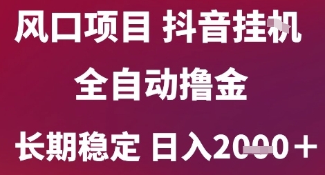 风口项目,六月最新玩法抖音无人挂G,全自动撸金,长期稳定 日入2k+网赚项目-副业赚钱-互联网创业-资源整合神马网赚