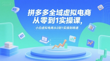 拼多多全域虚拟电商从零到1实操课,小白虚拟电商从0到1实操到精通网赚项目-副业赚钱-互联网创业-资源整合神马网赚