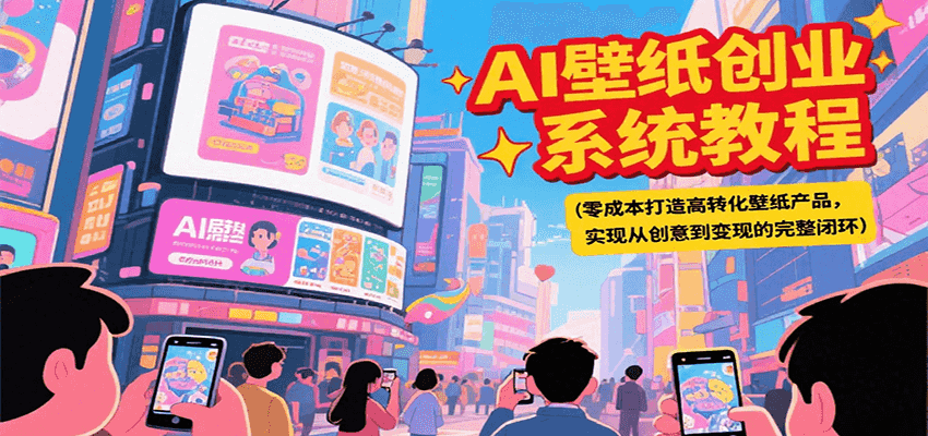 AI壁纸创业系统教程,零成本打造高转化壁纸产品,实现从创意到变现的完整闭环网赚项目-副业赚钱-互联网创业-资源整合神马网赚