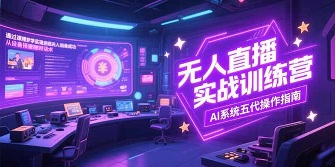 无人直播实操训练营,从设备搭建到话术,AI系统五代操作指南(7月更新)网赚项目-副业赚钱-互联网创业-资源整合神马网赚
