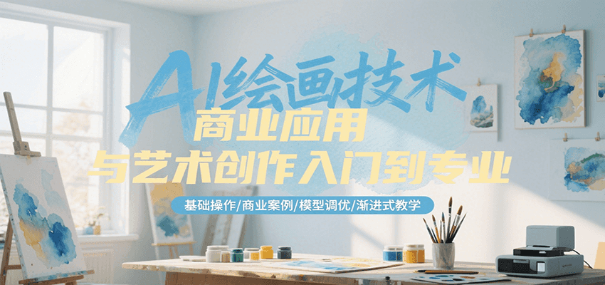 AI绘画技术商业应用与艺术创作入门到专业,基础操作/商业案例/模型调优/渐进式教学网赚项目-副业赚钱-互联网创业-资源整合神马网赚