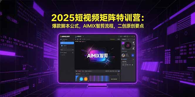 2025短视频矩阵特训营:爆款脚本公式,AIMIX智剪流程,二创原创要点网赚项目-副业赚钱-互联网创业-资源整合神马网赚
