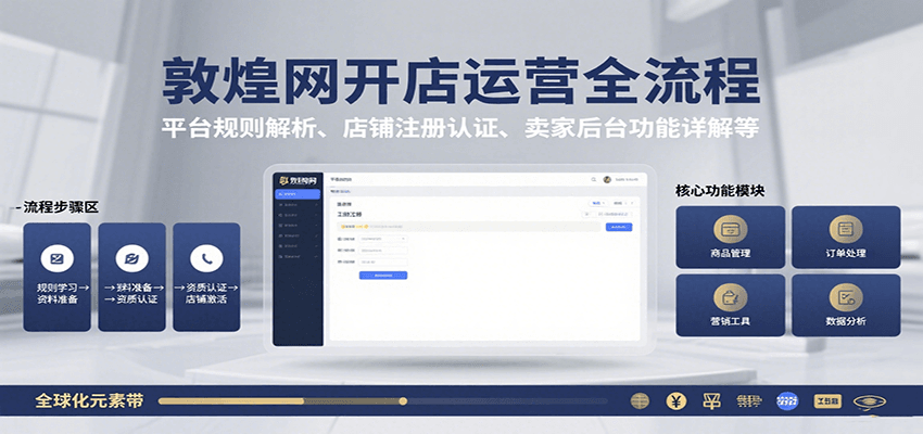 敦煌网开店运营全流程:平台规则解析、店铺注册认证、卖家后台功能详解等网赚项目-副业赚钱-互联网创业-资源整合神马网赚
