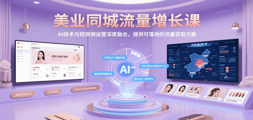 美业同城流量增长课，AI技术与短视频运营深度融合，提供可落地的流量获取方案网赚项目-副业赚钱-互联网创业-资源整合神马网赚